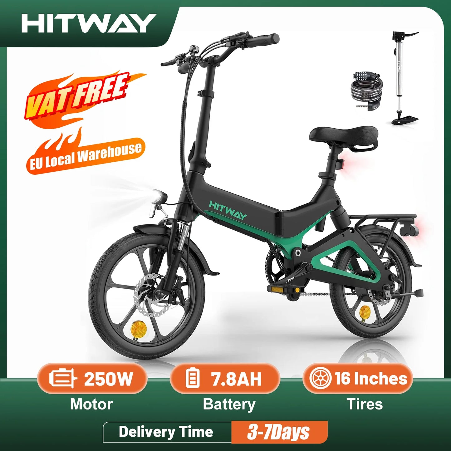 16 electric bike HITWAY W/36V