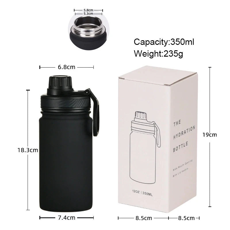 waterfles, 316 roestvrij staal, sport geïsoleerde thermosfles 350ml,