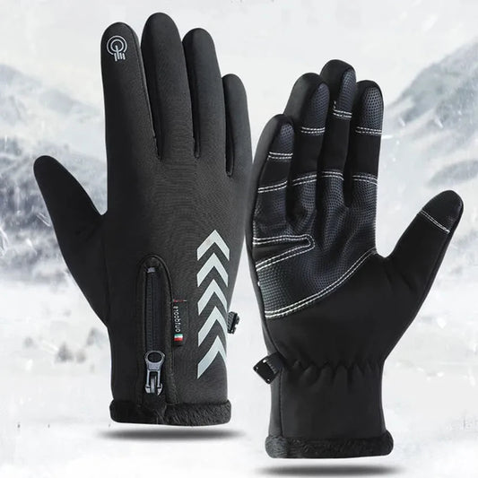 Cycling gloves for warmth, winter skiing, men's and women's cold and waterproof