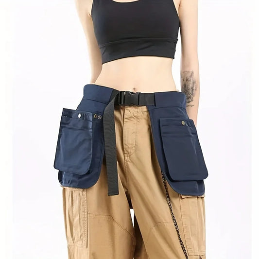 Sports Fashion Waist Bag with Multi-Pockets and Zipper