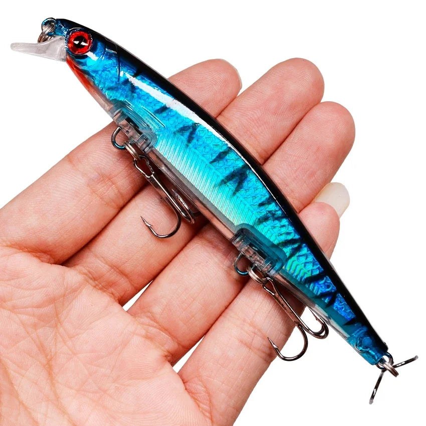 Fishing Lures 11cm 12.5g Sinking Minnow Wobblers Plastic Artificial Baits With 3 Hook For Bass Pike Carp Swimbait Fishing Tackle