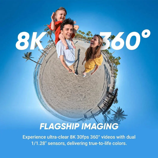 Insta360 X5 360° 8K Camera - 49' Waterproof,