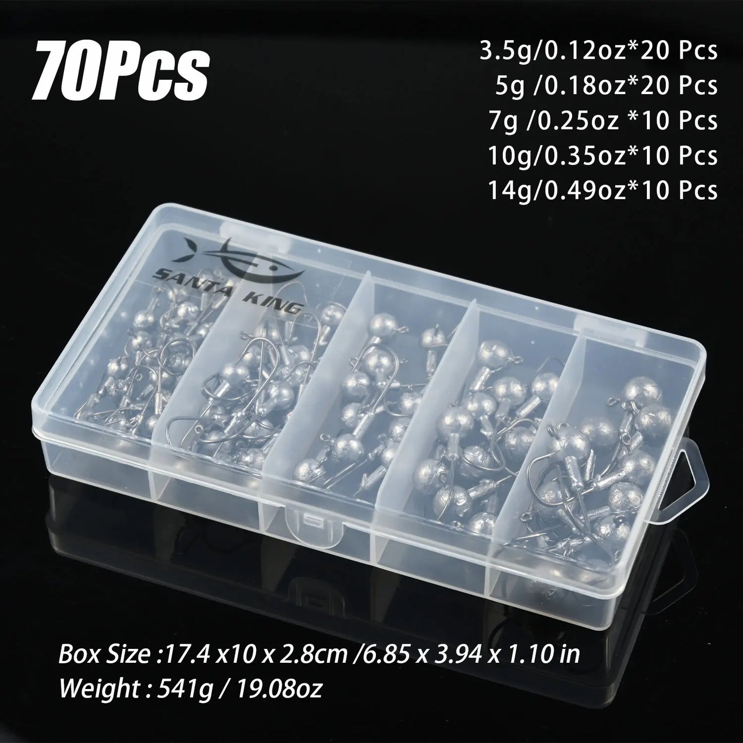 SantaKing 33/70Pcs Jig Heads Fishing