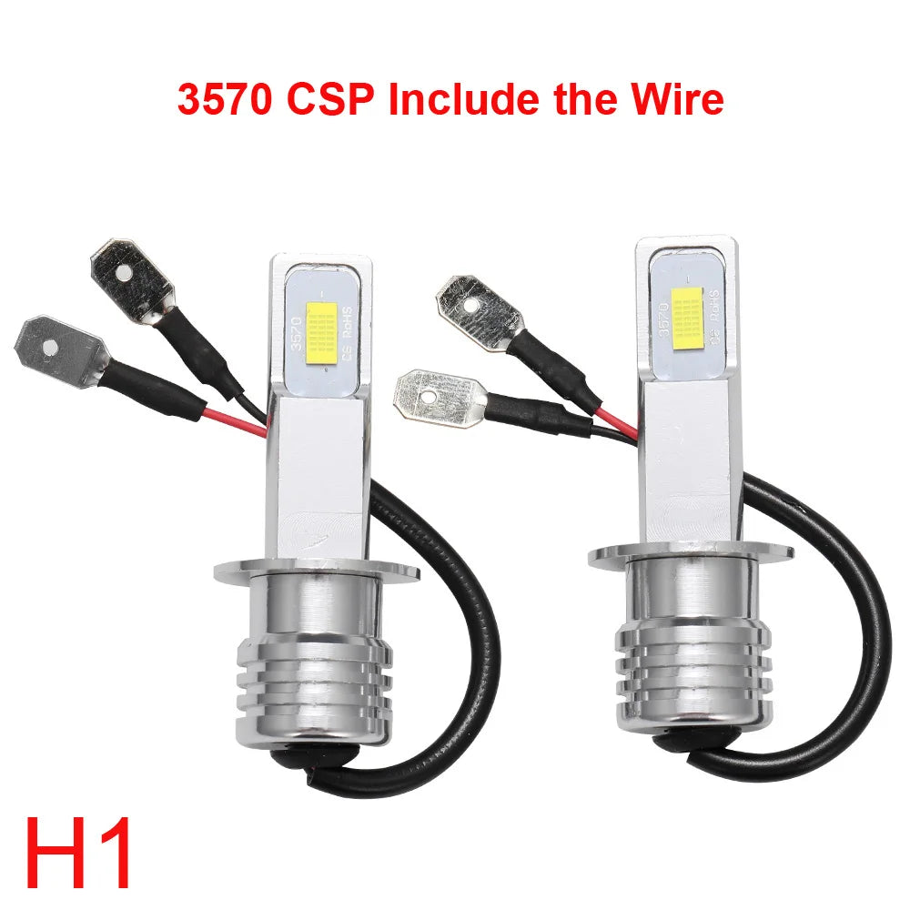 2Pcs H7 H4 Led Super Bright CSP Car Fog Light Bulbs