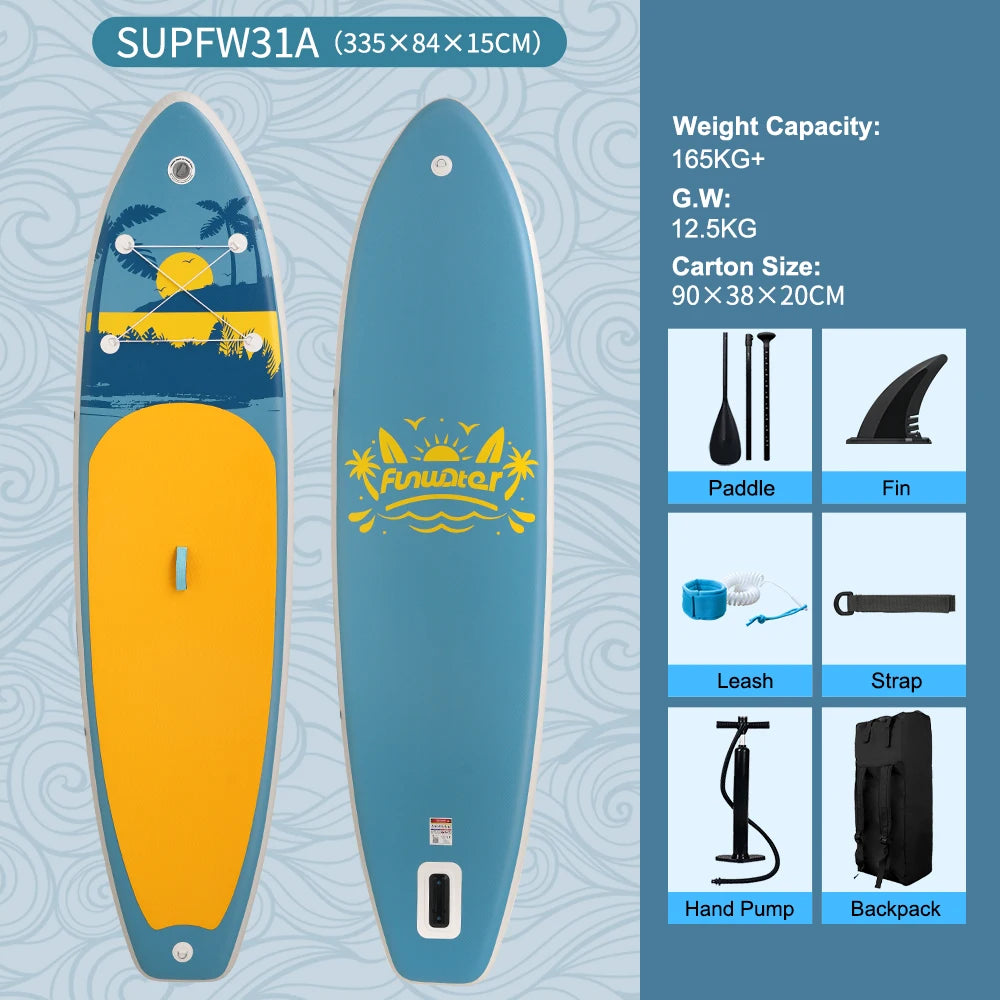 FunWater 11' Sup Board Inflatable Surfboard Stand Up Paddle Board