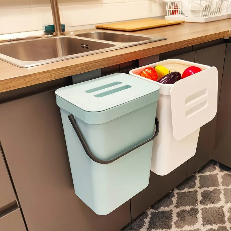 Space-Saving Quiet-Close Trash Can - 3/5L,