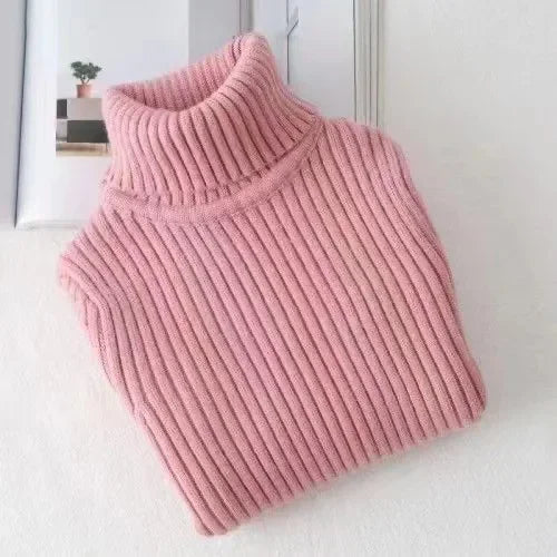 2025 New Sweater Kids Sweaters Autumn Girls Turtleneck Sweaters