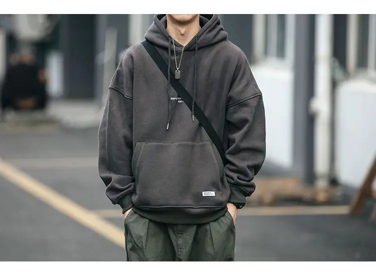 Slouchy hooded sweaters for men in winter American knitwear