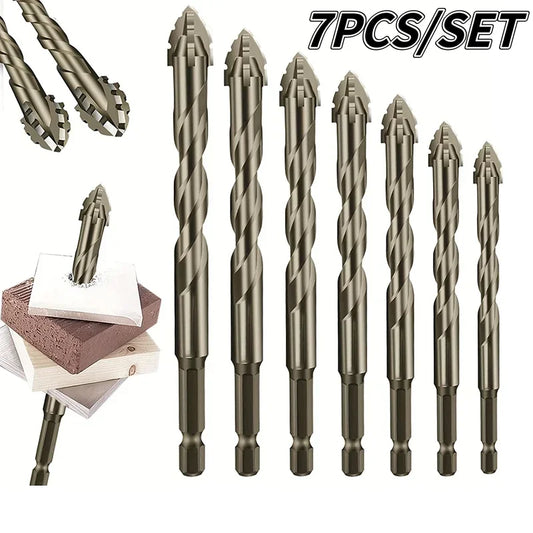 7PCS/SET 3-12mm Four-Flute Sawtooth Drill Bit