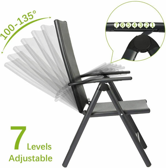 Homfa 2PC Balcony Chairs Set Garden Chairs Folding Chair 7-Way