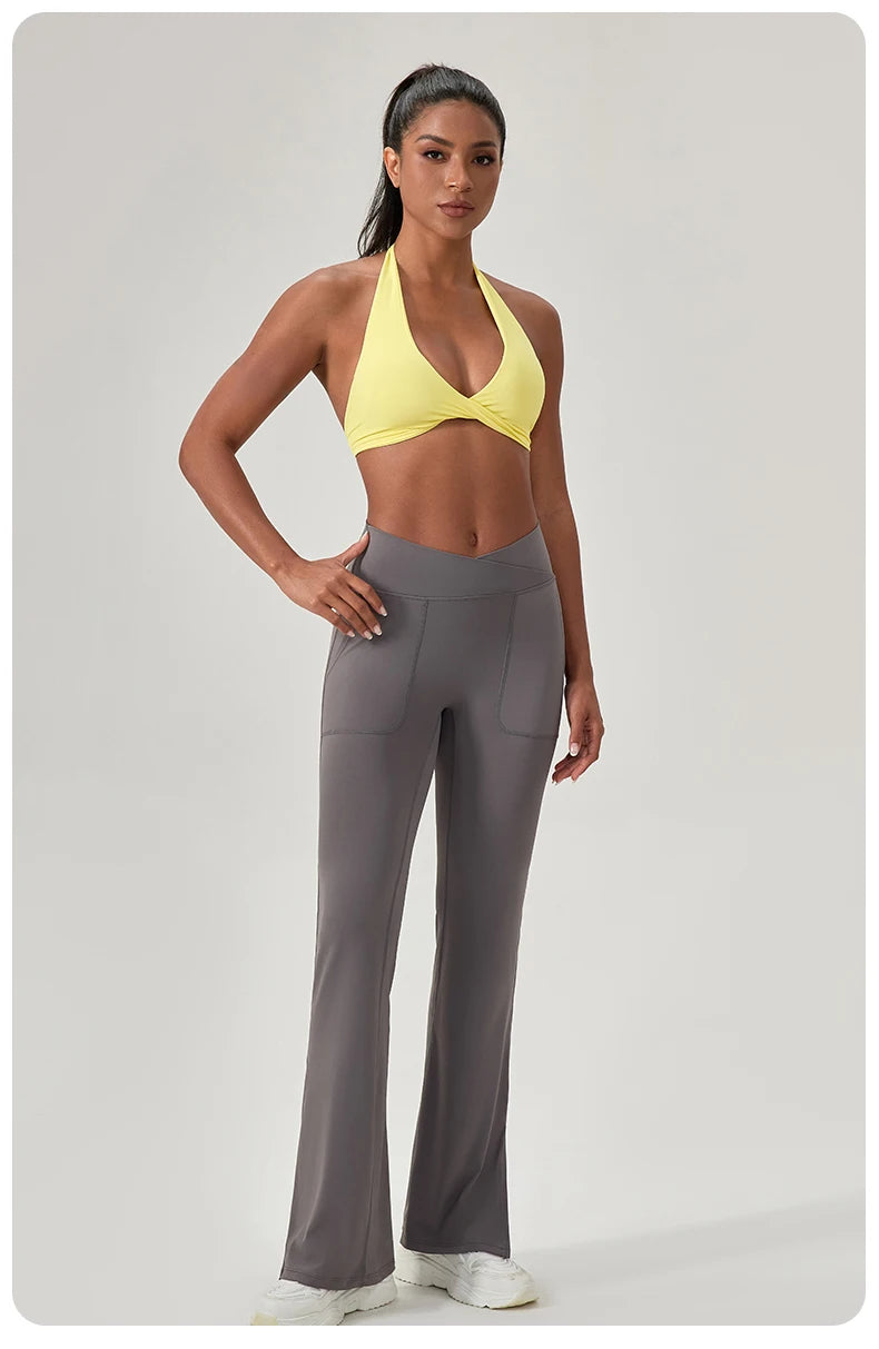Sports Yoga Bra for Women Halter Neck with Stylish Back