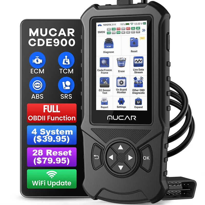 MUCAR CDE900 OBD2 Scanner ABS/SRS/ECM/TCM System Scan Tool