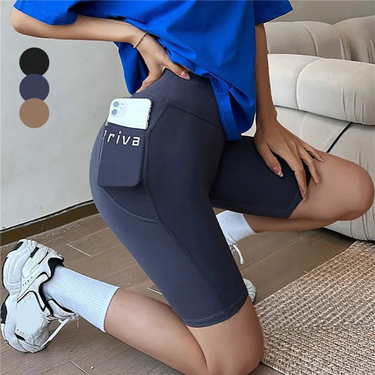 Women Yoga Sports Shorts High Waist Fitness