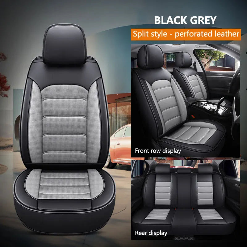 Car Seat Covers Full Set Breathable Leather Auto Front
