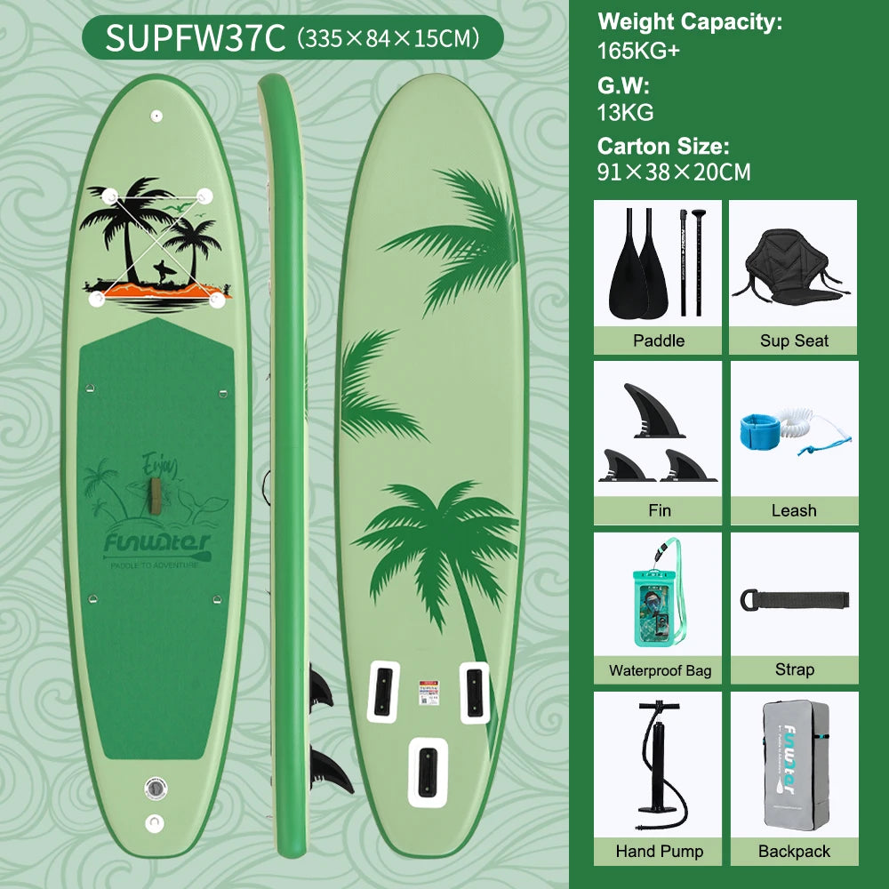FunWater 11' Sup Board Inflatable Surfboard Stand Up Paddle Board