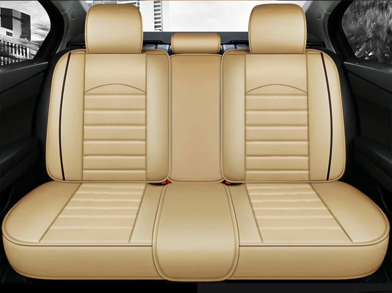 All Season Genuine Leather Full Coverage 5-Seater Car Seat Covers Summer Ready Universal Fit for Cars SUVs Trucks Premium Auto