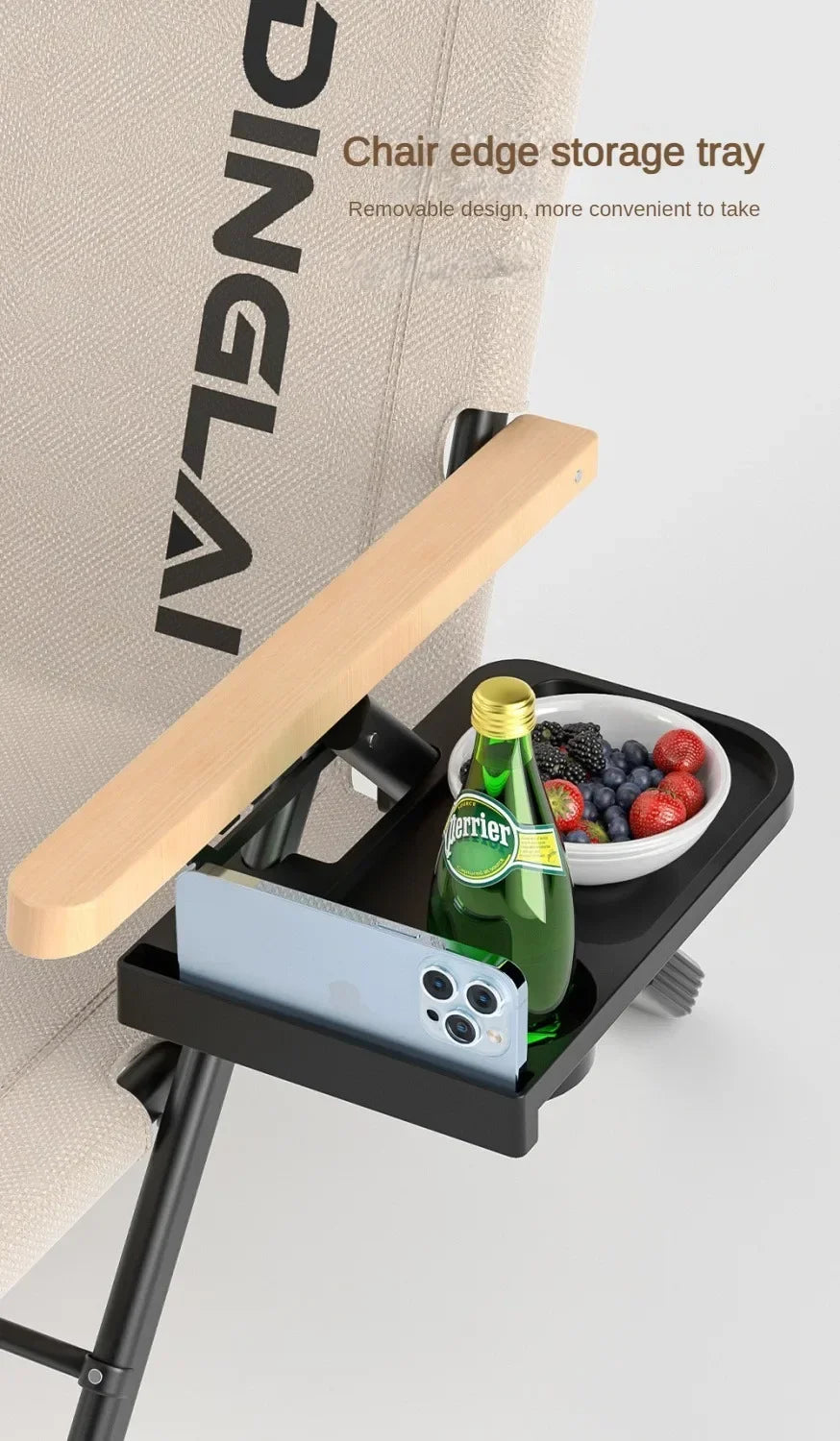 Angle Adjustable Camping Chair with Detachable