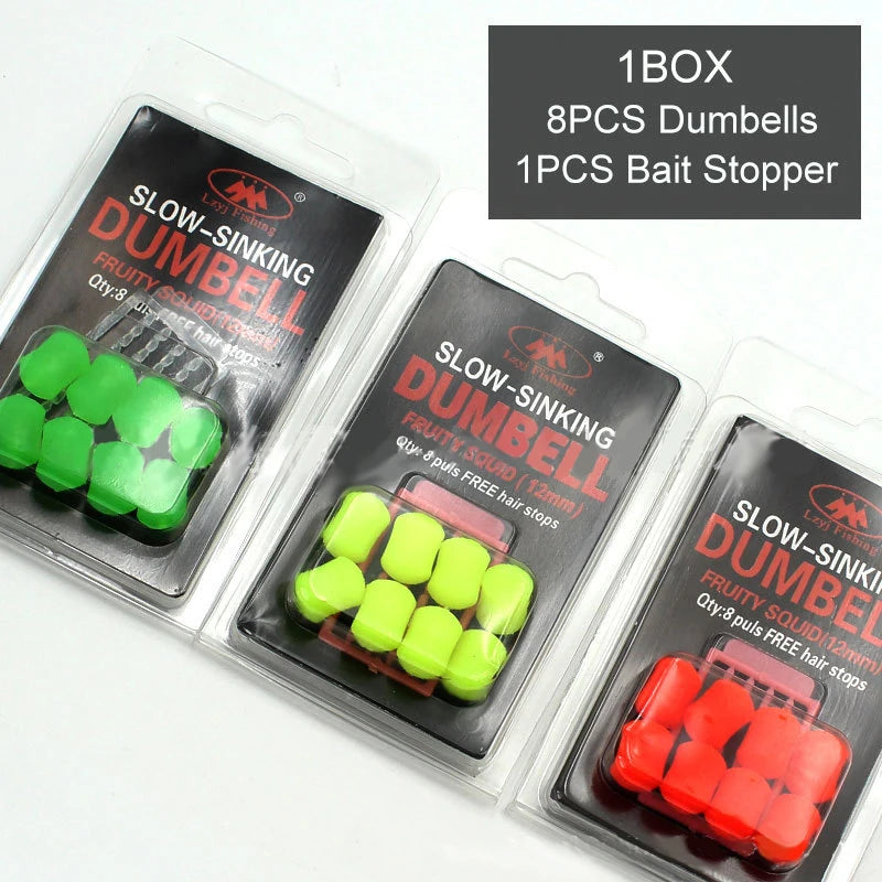 8Pcs/Pack 12mm Carp Fishing Bait Slow Sinking Dumbells Bait Fruity
