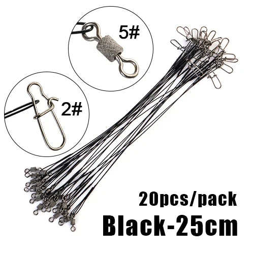 20pcs 16/20/25cm Stainless Steel Wire Leader Fishing