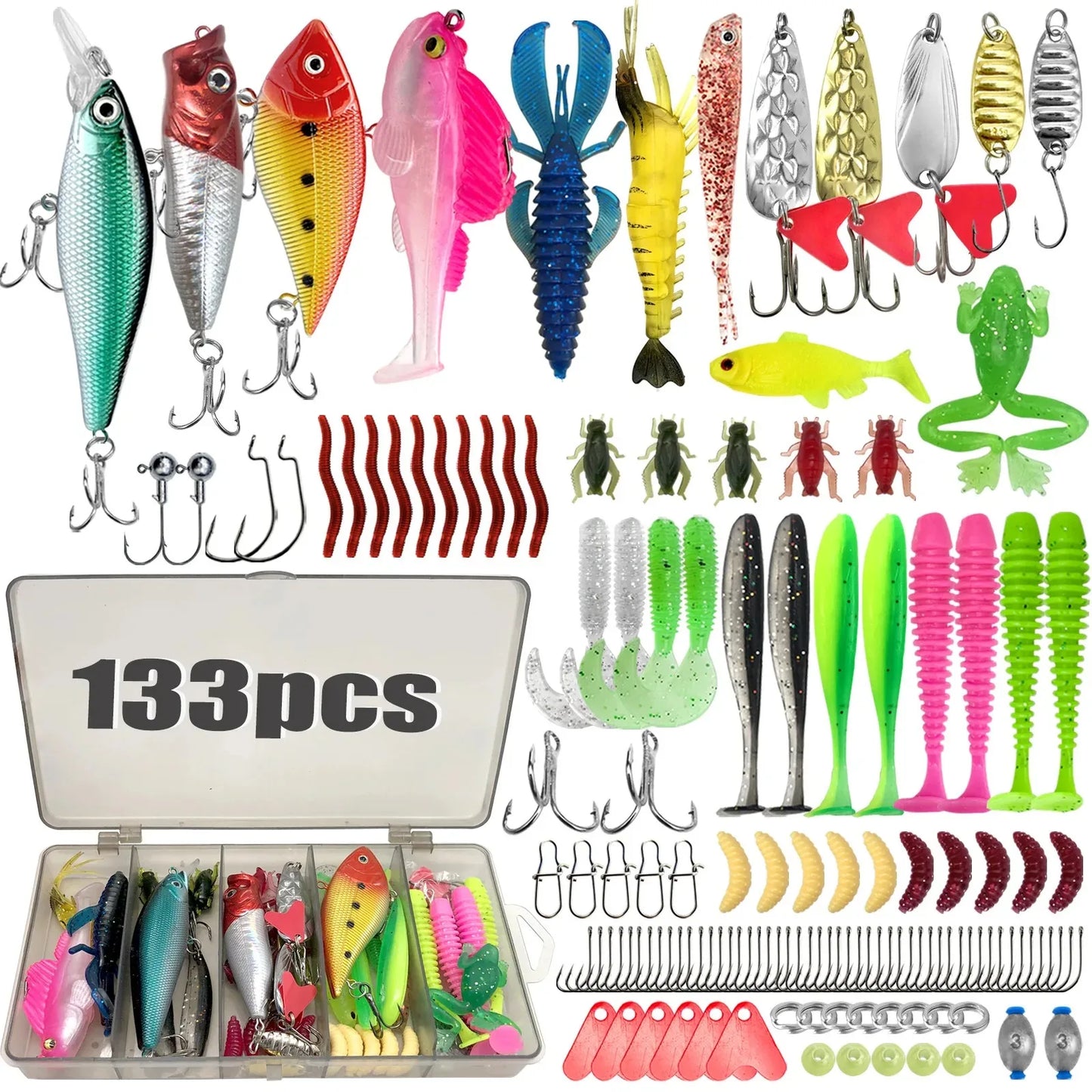 133/83pcs Fishing Lures Kit for Topwater
