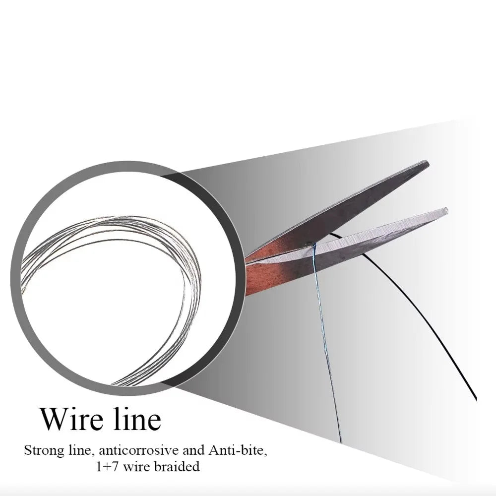 NGB 10pcs Stainless Steel Leash Fishing Wire Leader With Swivel