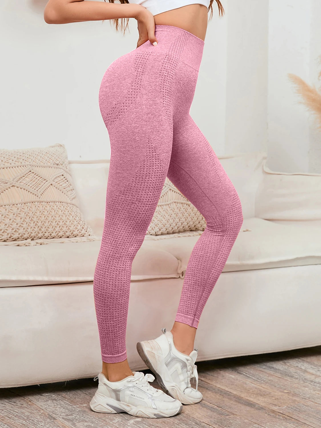 Legging met hoge taille, dames, glimlachlegging,