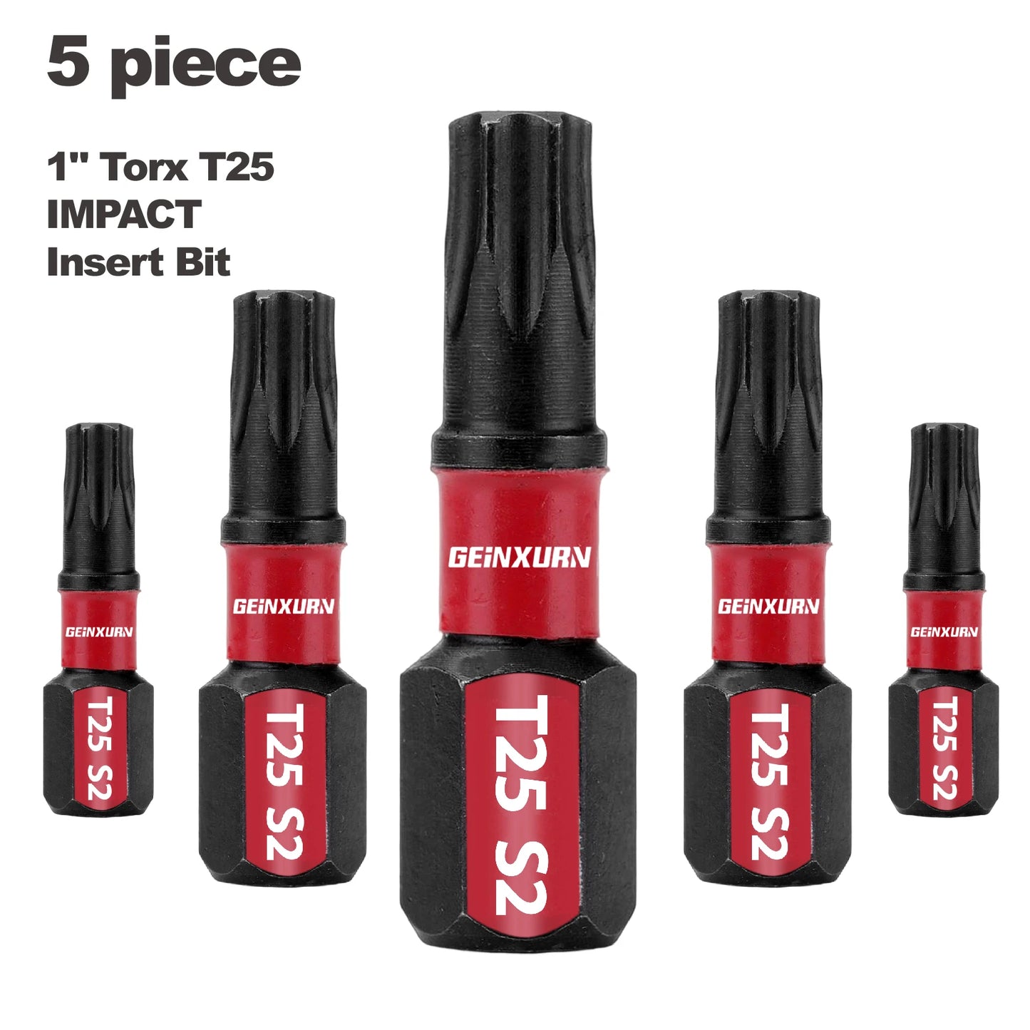 GEINXURN Impact Tough #25 Torx 1 in. Insert Driver Bits