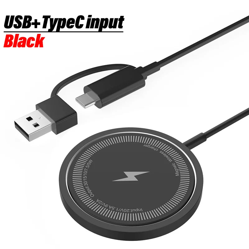 30W magnetische draadloze oplader PD Type C USB