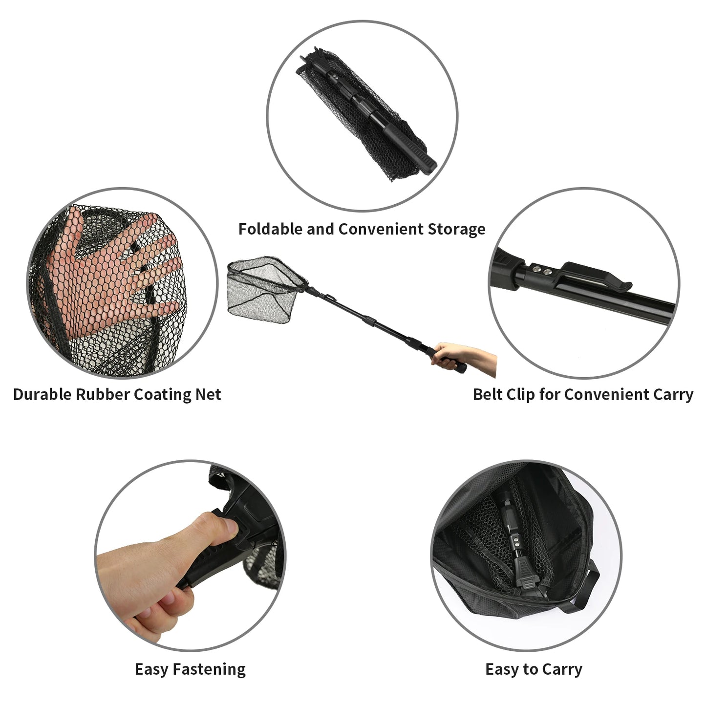 190cm 92cm 55cm Telescopic Landing Net Folding Fishing Pole