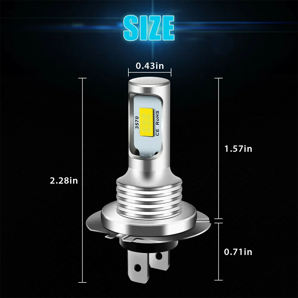 2Pcs H7 H4 Led Car Fog Light Bulbs H1 H8 H9 H11