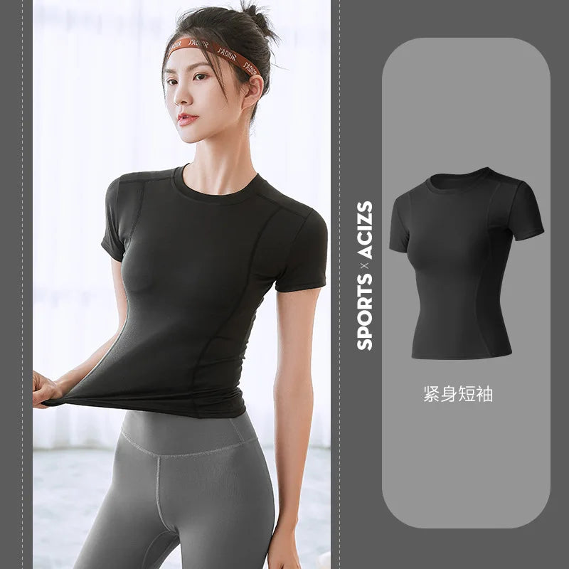 Dames sport- en fitnesskleding, slankvallend,