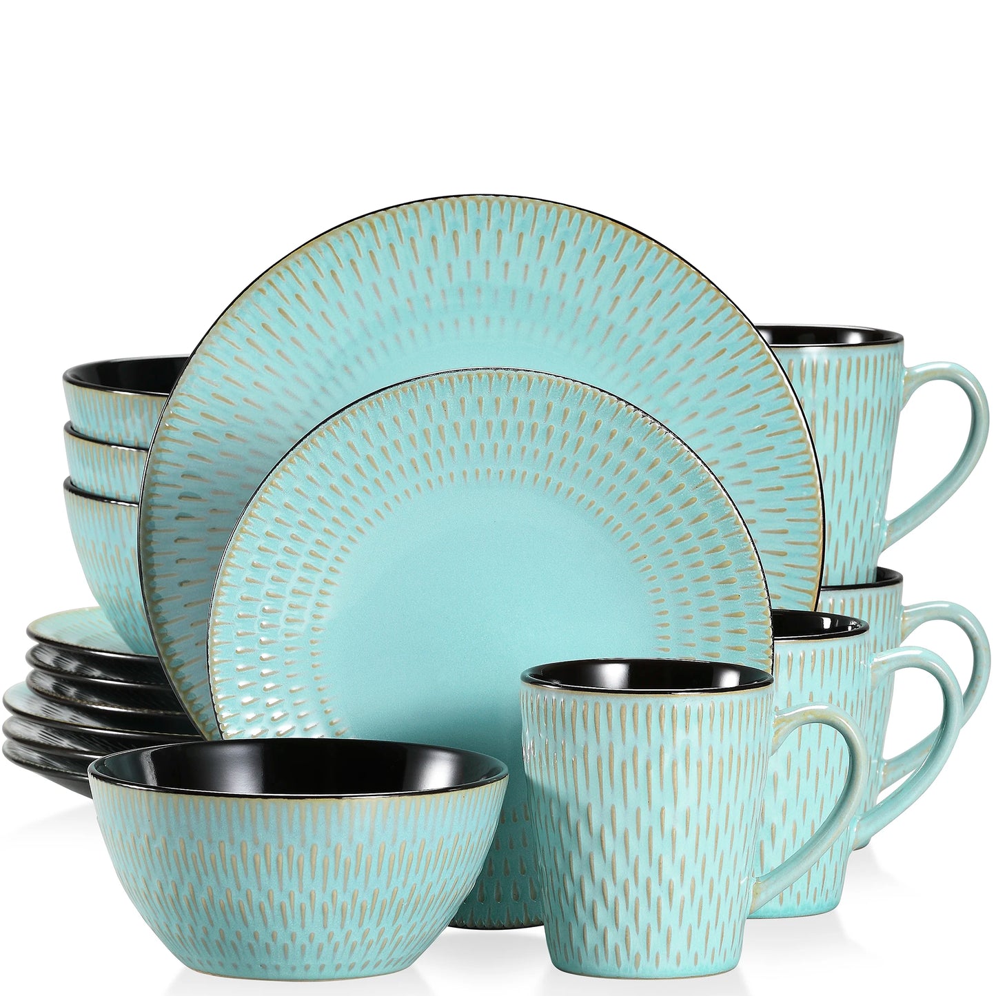 vancasso 16/32 Piece Beige Embossed Stoneware