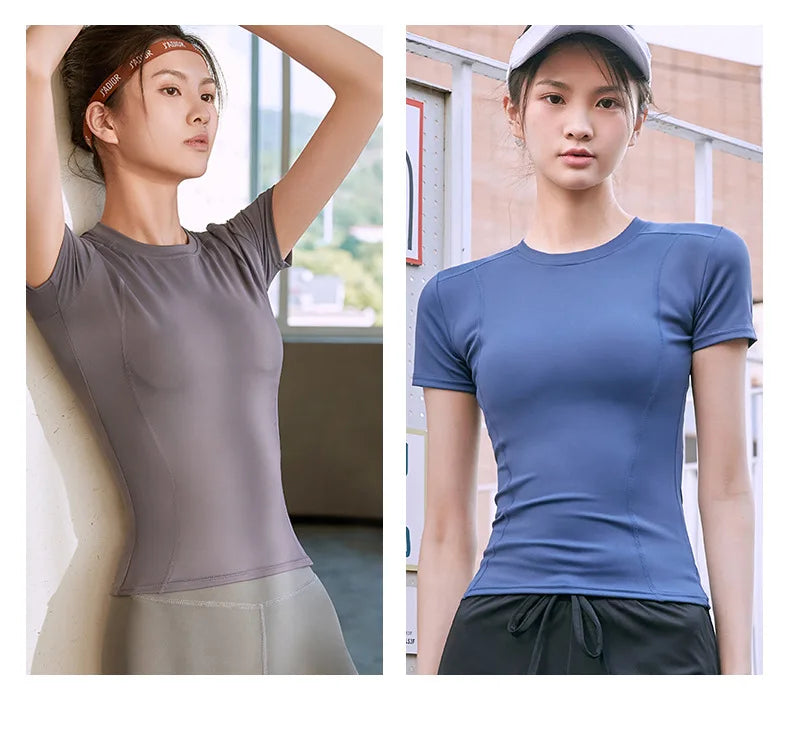 Dames sport- en fitnesskleding, slankvallend,