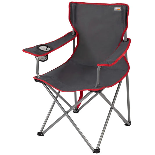 Folding camping chair with coasters and backrest