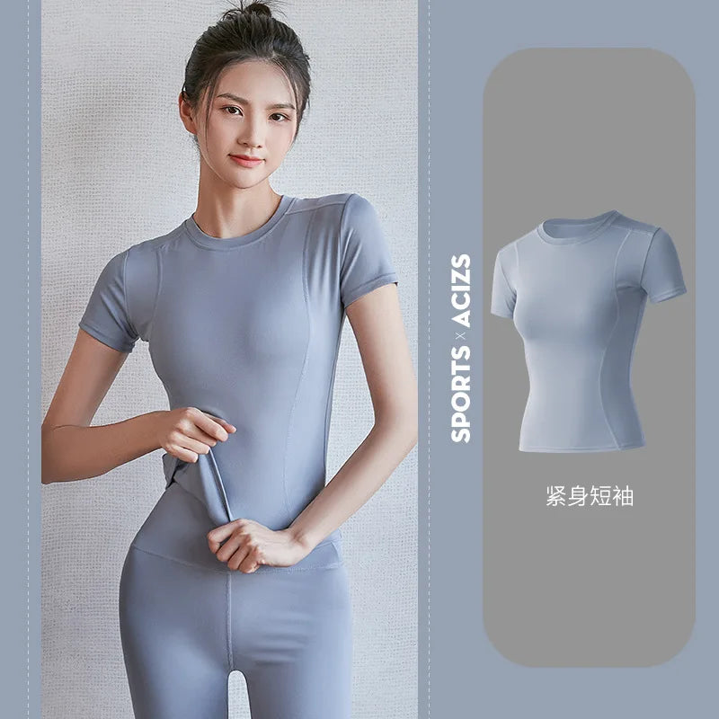 Dames sport- en fitnesskleding, slankvallend,