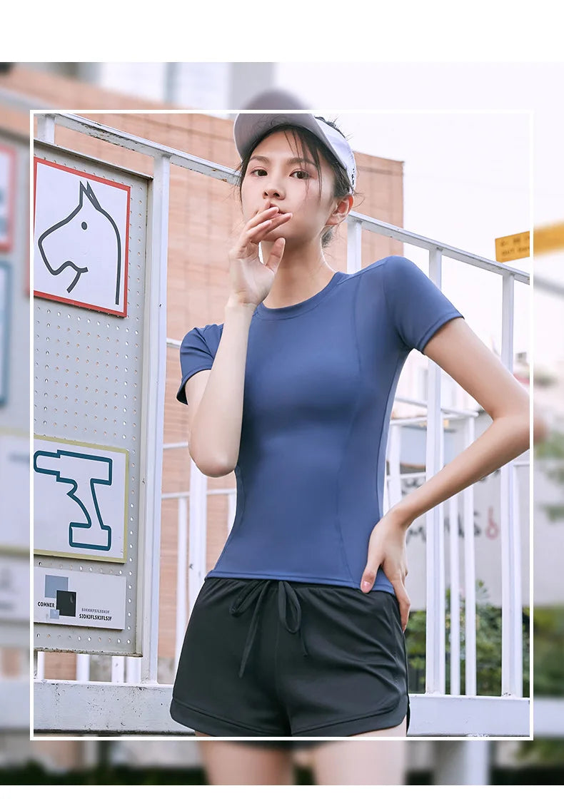 Dames sport- en fitnesskleding, slankvallend,