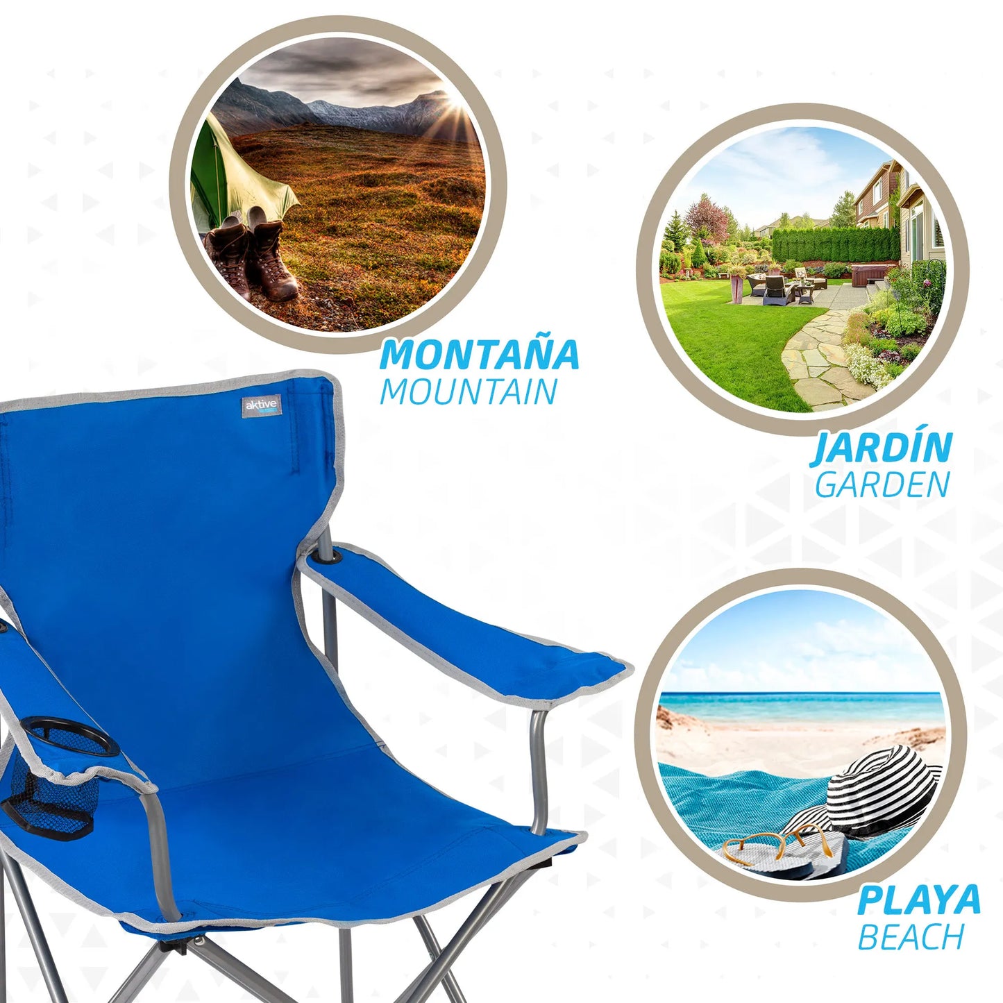Folding camping chair with coasters and backrest