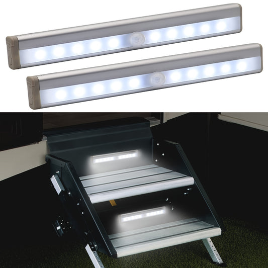 2pcs Motion Activated RV Step Lights, 10 LED Battery