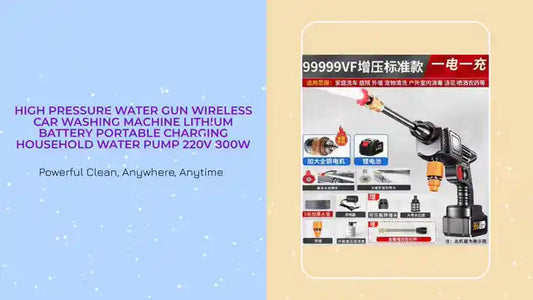 High Pressure Water Gun Wireless Car Washing Machine Lithium Battery Portable Charging Household Water Pump 220V 800W by@Outfy